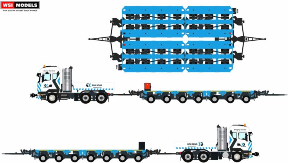 Scania R6 Highline 6X4 Inter Combi Scheuerle Set + Ballast Box